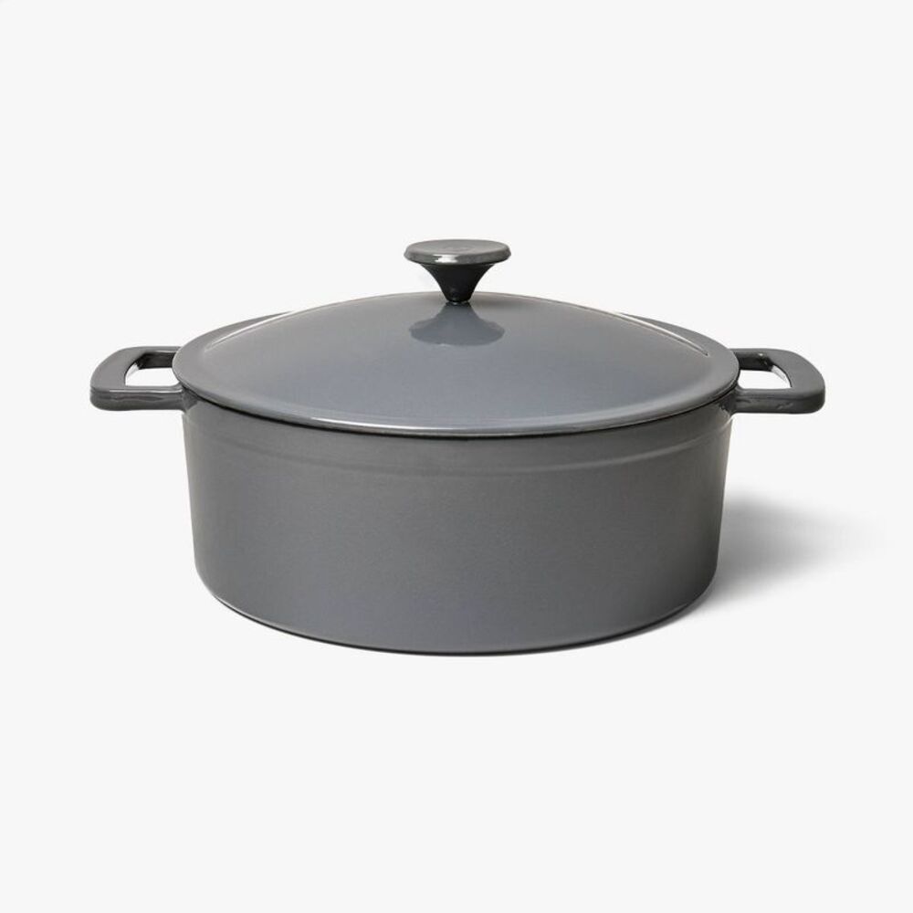 Figmint - 5.5qt Enamel Dutch Oven Stock Pot Gray Eclipse - F Gray